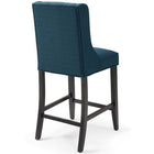 Modway Baronet Tufted Button Upholstered Fabric Counter Stool - Azure-Solid Wood Legs