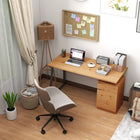 HOMCOM 53.1" Computer Desk - Natural Wood-Constructed with robust materials for long-lasting durability and support