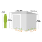 Outsunny Outdoor Storage Shed with Lockable Doors - 7.5' x 4.3' - Dark Grey-Galvanised steel construction ensures durability and weather resistance 
