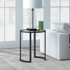 Hudson&Canal Mitera 20"W Round Side Table - Blackened Bronze-Features easy assembly
