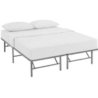 Modway Horizon Stainless Steel Queen Bed Frame - Silver-Heavy Duty Stainless Steel Frame