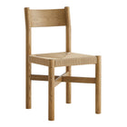 Modway Alvia Oak Wood Dining Side Chair With Woven Seat - Weathered Oak-Solid Oak Wood Dining Chair