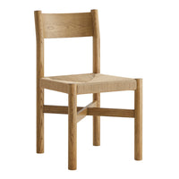 Modway Alvia Oak Wood Dining Side Chair With Woven Seat - Weathered Oak-Solid Oak Wood Dining Chair