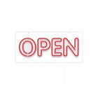 Futech Indoor Open Sign with Clear Backing - 24" x 13" - Red Neon-Bright, Steady LED Illumination: Constant light output clearly signals your business is open, making it easy for customers to spot your storefront at a glance.
