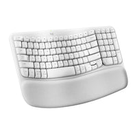 Logitech Wave Keys Wireless Ergonomic Keyboard with Cushioned Palm Rest - Off White-Feel the Wave: Get comfier with Wave Keys, the ergonomic wireless keyboard shaped to help workdays go easier on you