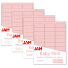 JAM Paper Mailing Address Labels, 1 x 2 5/8, Baby Pink, 4 sets of 120 (4052895g)-Baby pink