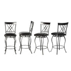 Homy Casa Classic Swivel 26" Counter Height Bar Stools with Black Faux Leather - 4 Pack-Elegant Design: Features a black metal frame with a decorative backrest, perfect for classic or contemporary settings.