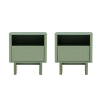 Manhattan Comfort Ella 39.4" Modern Nightstand 2-Piece Set - Sage Green-Modern Nightstand for Bedroom and Living Room Use. Set of 2