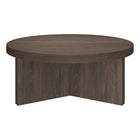 Hudson&Canal Holm 36"W Round Coffee Table - Alder Brown-Features easy assembly