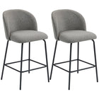 HOMCOM 27" Counter Height Modern Bar Stools with Back - Dark Grey - 2 Pack-Set of two modern bar stools bring a sleek, unified look to your space

