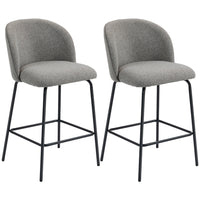 HOMCOM 27" Counter Height Modern Bar Stools with Back - Dark Grey - 2 Pack-Set of two modern bar stools bring a sleek, unified look to your space
