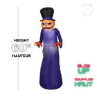 GEMMY Airblown Inflatable Halloween Pumpkin Reaper with Top Hat - 60"-Deflates for easy storage