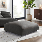 Modway Solace Modular Upholstered Fabric Ottoman - Charcoal-Dense Foam Padding