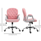 Vinsetto 360-Degree Swivel Computer Desk Chair - Pink-360 degree swivel seat for easy mobility and optimal task engagement