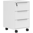 HOMCOM 3-Drawer Vertical Letter/A4 Filing Cabinet with Lock - White-Central locking system on drawers keeps documents safe and secure with a single turn of the key
