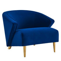 Modway Odyssey Performance Velvet Armchair - Navy-Velvet Armchair