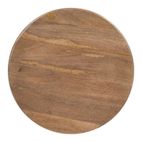 Zuo Goblet Side Table - Brown/White-Mango Wood round shape tabletop