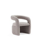 Manhattan Comfort Corvette 28.7" Mid-Century Modern Velvet Upholstered Dining Chairs - Dove - Set of 2-Stunning Unique Wrap Around Base with Open Back Design