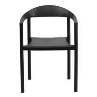 Flash Furniture HERCULES Plastic Cafe Stack Chair - Black-Multipurpose Stack Chair