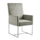Manhattan Comfort Element 23.74" Modern Velvet Upholstered Dining Chair - Steel-Modern Dining Chair Perfect for Dining and Accent Living Room Use
