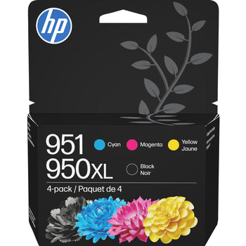 HP 950XL Black High Yield & 951 Cyan, Magenta and Yellow Original