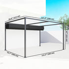 Outsunny Patio Pergola with Retractable Canopy - 10' x 7' - Black-Great for porch, pergola, patio, gazebo or any outdoor spaces 
