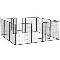PawHut 12-Panel Dog Pen with Gate for Outdoor & Indoor - 39" H-An excellent romping ground and can also work as a partition
