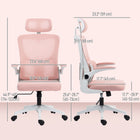 Vinsetto Mesh Office Chair with Adjustable Headrest and Lumbar Support - Pink-The mesh fabric is breathable and soft