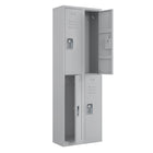 Ceha RH Series 2-Tier Locker with Louver Vents and Recessed handle - Bank of 2 - Light Grey-Secure storage with enhanced front louver ventilation