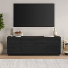 Hudson&Canal Tullis TV Stand for TV's up to 78" - Black Grain-Constructed of sturdy MDF materials in a handcrafted alder white finish