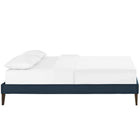 Modway Sharon Fabric Full Bed Frame with Squared Tapered Legs - Azure-Center Rail with Support Two Legs