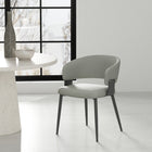 Manhattan Comfort Luce 22" Modern Textured Leatherette Upholstered Dining Chair - Stone Grey-Upholstered in Luxurious Textured Leatherette with Fine Stitching