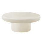 Modway Argos Indoor/Outdoor Patio Concrete Round Coffee Table - White-34 Inch Round Coffee Table
