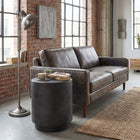 HOMCOM Concrete Finish Side Table - Charcoal Grey-No assembly required