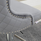 HOMCOM Adjustable Swivel Bar Stools with Footrest - Grey - 2 Pack-The T-shaped footrest prevents your legs from dangling
