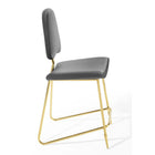 Modway Ponder Performance Velvet Counter Stool - Gray-Vintage Glamour Style