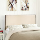 Modway Region Nailhead Upholstered Queen Headboard - Ivory-Fine linen upholstering