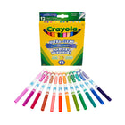 Crayola Ultra-Clean Washable Fine Line Markers, 12 Count-The world's most washable non-toxic markers feature an ultra-clean formula that washes easily from skin, most washable clothing, and most painted walls