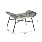 Manhattan Comfort Ashland Modern 5-Piece Patio Conversation Set - Grey-Intricate Tri Color Rope Weave Provides Style and Structure