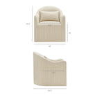 Modway Bardot Slipcovered Striped Accent Chair - Oatmeal Stripe-Curved Back Silhouette