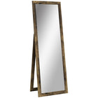 HOMCOM Full Length Mirror - 20.1" W x 57.9" H - Rustic Brown-Full-sized mirror to show your whole look 