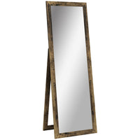 HOMCOM Full Length Mirror - 20.1" W x 57.9" H - Rustic Brown-Full-sized mirror to show your whole look 