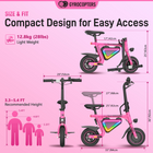 Gyrocopters Radi8 Electric Scooter for Kids - Speed 25 kmph - Range 20 km - LED Lights - Pink-Master every driveway and park path with 10-inch high-traction rubber tires and a reliable rear disc braking system