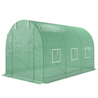 Outsunny Walk-in Tunnel Greenhouse with Roll Up Door -  11.5' x 6.6' x 6.6'- Reinforced sturdy frame supporting frame and durable PE in durable construction  