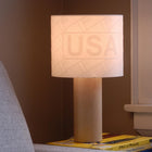Decent Living Wooden Maple Table Lamp - USA Flag with USA-Elegant & Unique - Beautiful lamp shade with unique 3D textures.