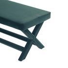 Manhattan Comfort Abigail 42.12" Mid-Century Modern Velvet Upholstered Ottoman Bench - Green-Stylish X-Crossed Legs