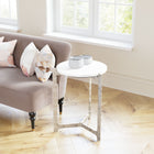 Zuo Barmas Side Table - White/Silver-Maximum Weight Capacity: 35