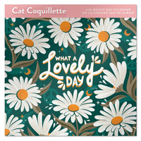 Mead 2027 Decorative Wall Calendar - 12" x 12" - Cat Coquillette - Bilingual-Showcases cheerful floral illustrations with retro styling and uplifting typography