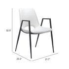 Zuo Desi Dining Chair - White - Set of 2-6