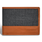 Champs Denim Leather Center Wing Wallet - Tan/Black-Leather Center wing wallet in gift box